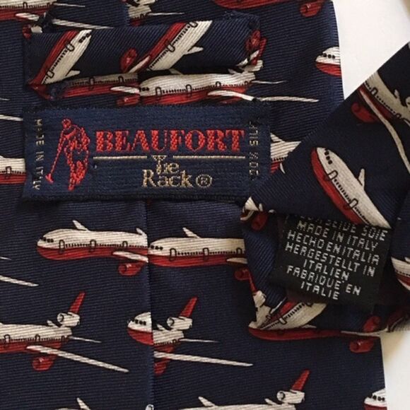 Silk ‘Plane’ Tie from Beaufort - Picture 3 of 3